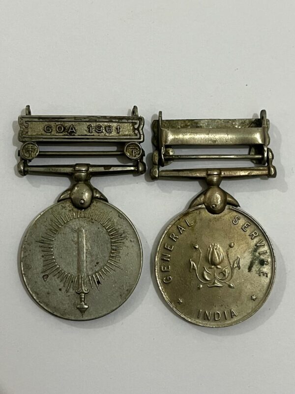 RARE  GENERAL SERVICE MEDAL WITH CLAPS GOA 1961  NAMED