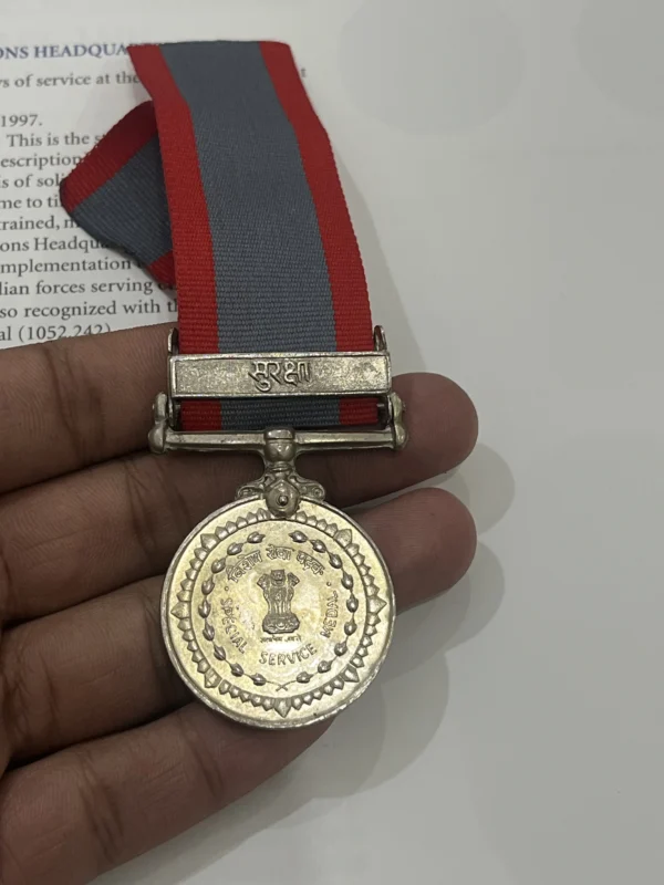 Rare and Original  SPECIAL SERVICE MEDAL SURAKSHA named to WING COMMANDER IN IAF