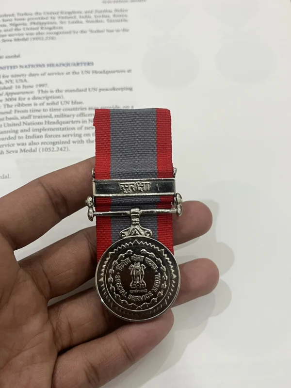 Rare and Original  SPECIAL SERVICE MEDAL SURAKSHA named to a Sepoy